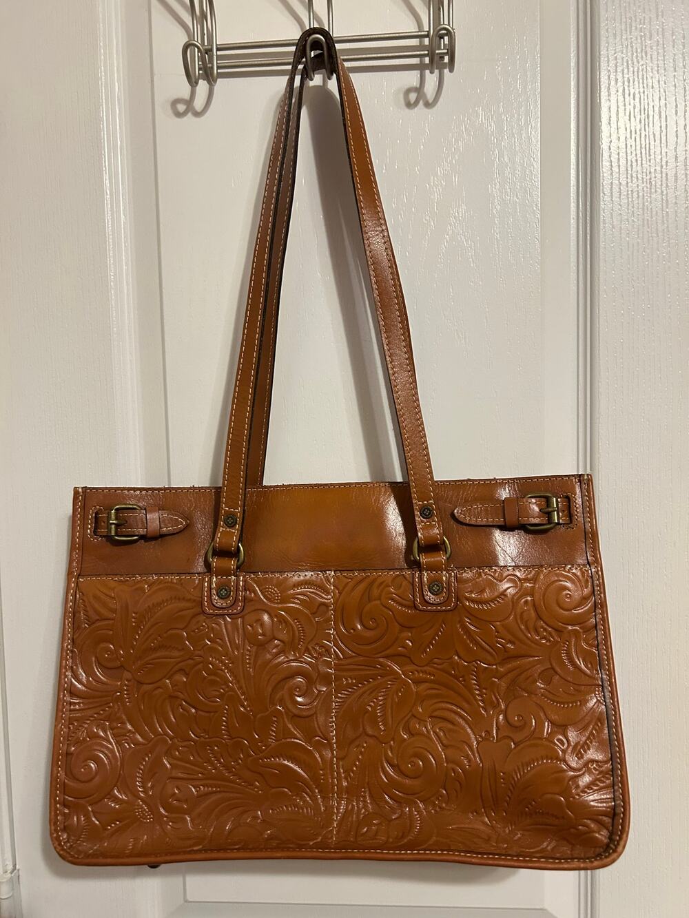 Patricia Nash Brown Tooled Leather Olivenza/Zarcona Tote Bag